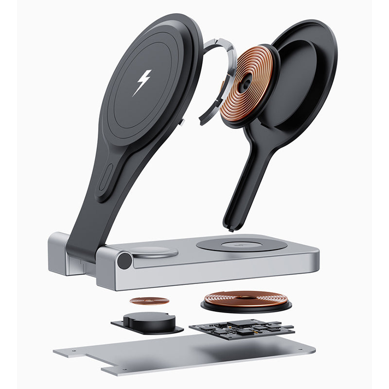 W13 3-in-1 Magnetic Wireless Charger Portable Folding Charging Station for iPhone 12 / 13 / 14 / 15 Series, AirPods, iWatch W13 3-in-1 Magnetic Wireless Charger Portable Folding Charging Station for iPhone 12 / 13 / 14 / 15 Series, AirPods, iWatch